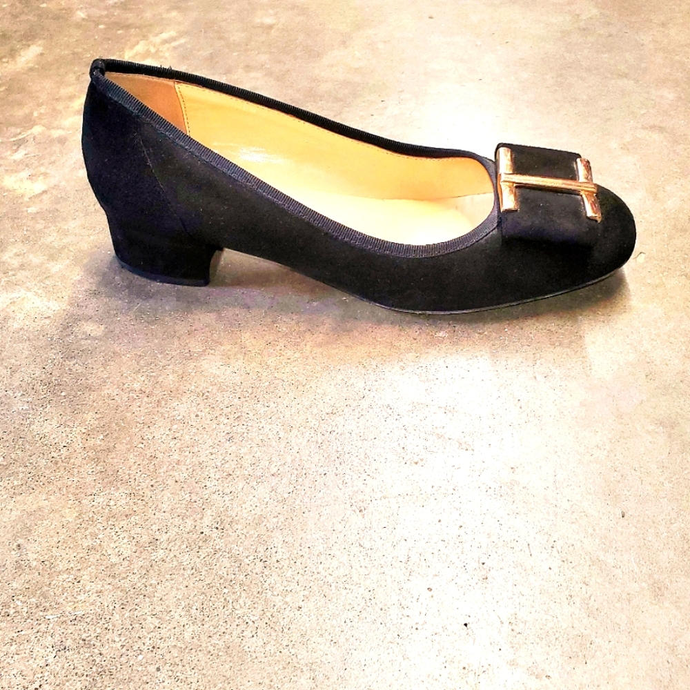 Sesto Meucci Women's Size 7.5 N Black Suede Leather Pumps Made in Italy
